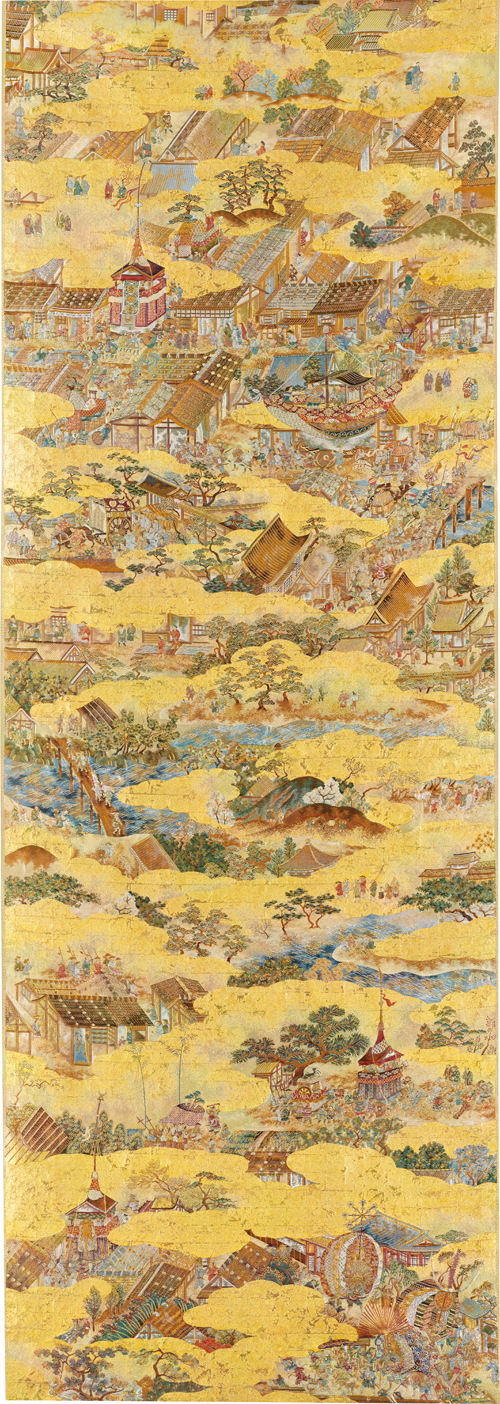 全通全景丸帯 洛中屏風絵大観