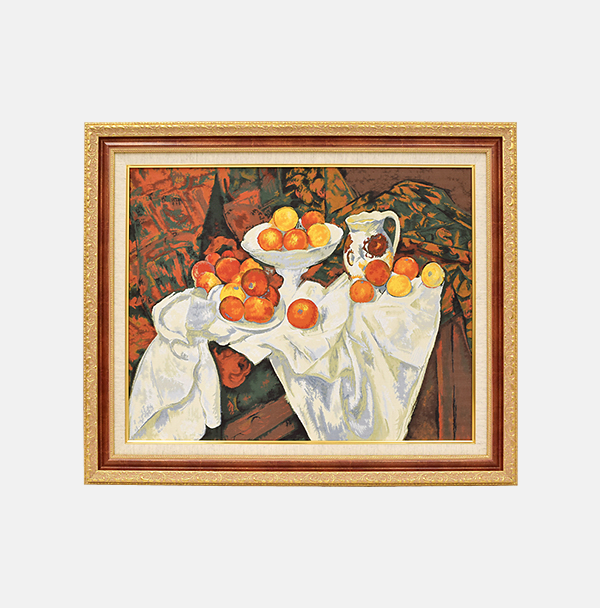 美術絵画織「リンゴとオレンジ」